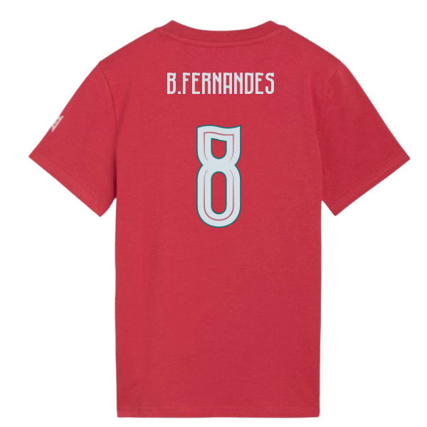 2026-2027 Portugal FtblCulture Tee (Red) - Kids (B.Fernandes 8)-SoccerKits Hub | Buy Soccer Jerseys Online